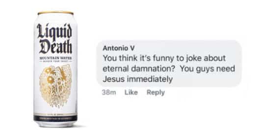 liquid death satanic brand
